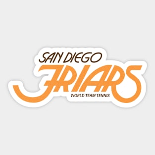 Defunct San Diego Friars World Team Tennis 1977 Sticker